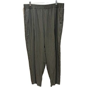 Eileen Fisher Gray Silk Elastic Waist Pull On Pants Size 1X
